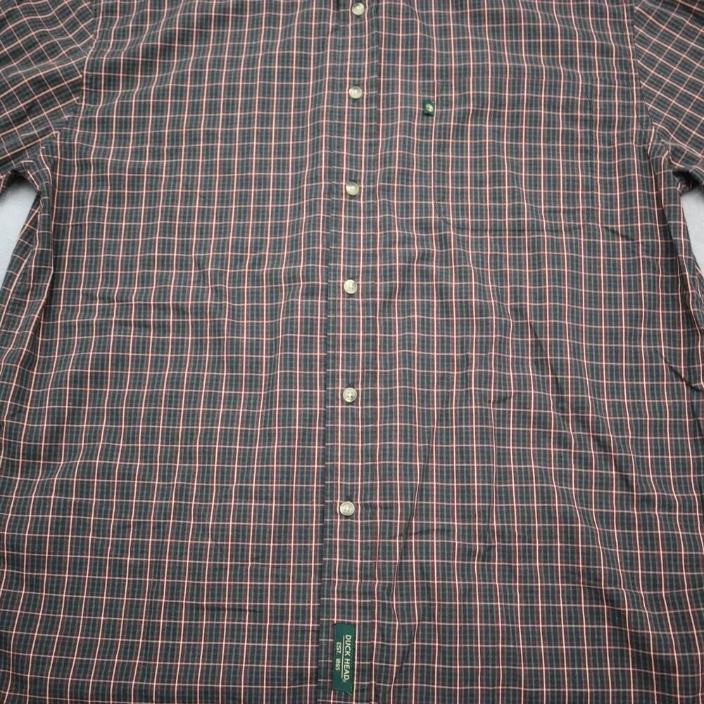 Dockers Shirt Men Large Red Blue Plaid Wrinkle Free Long Sleeve Button Up Casual - Picture 12 of 16